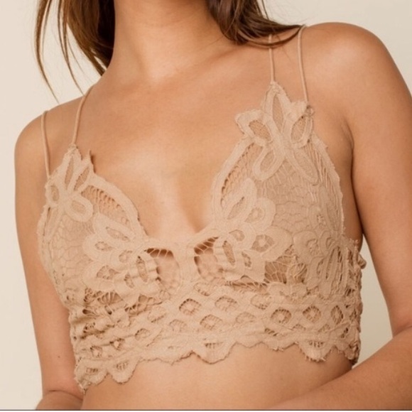 Free People Other - NWT Free People FP One Adella Lace Bralette In Nude NWT Size XS 32A-32B